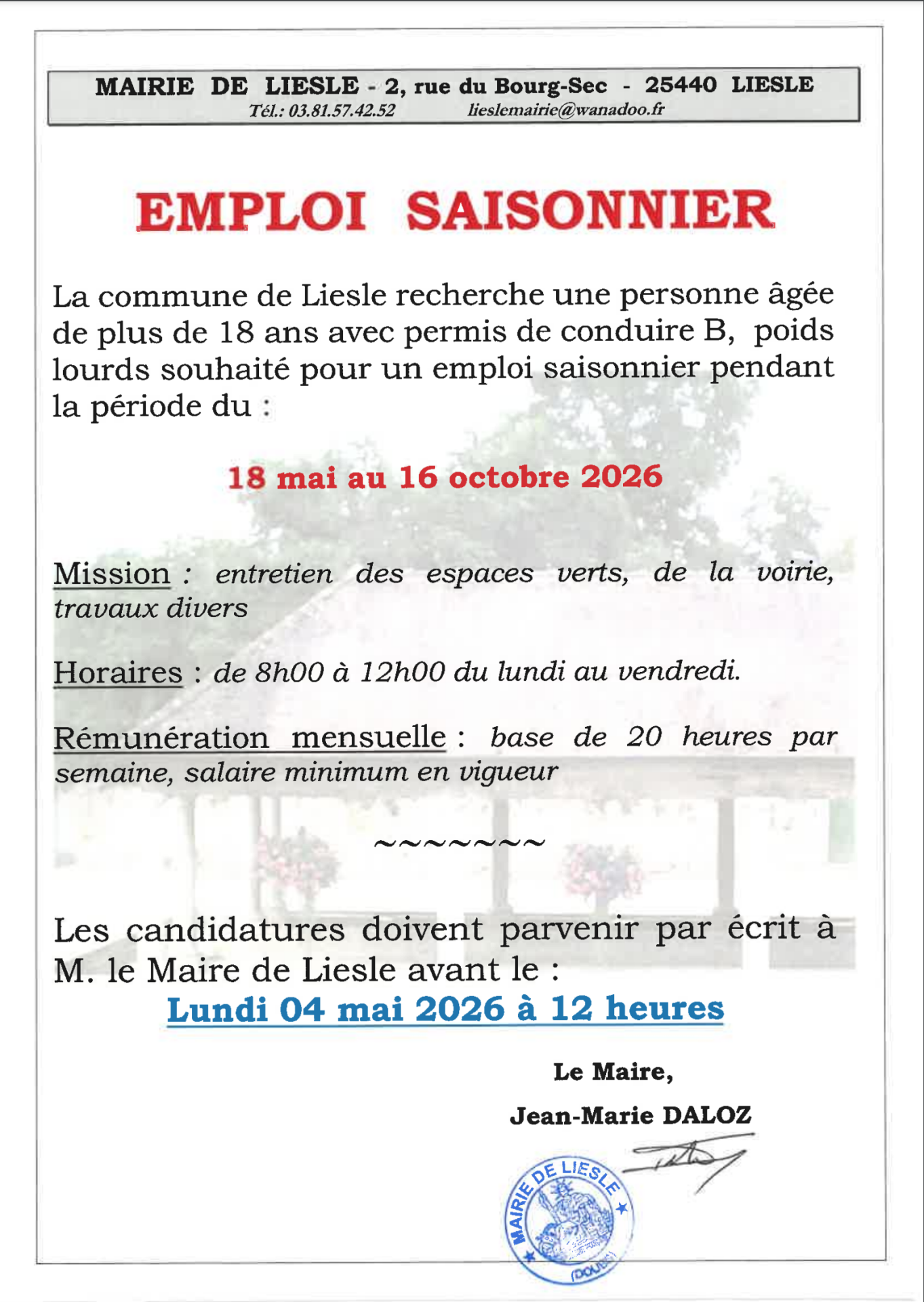 emploi saisonnier